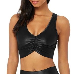 ALO ALO Yoga Wild Thing Bra Black Shine Size Small